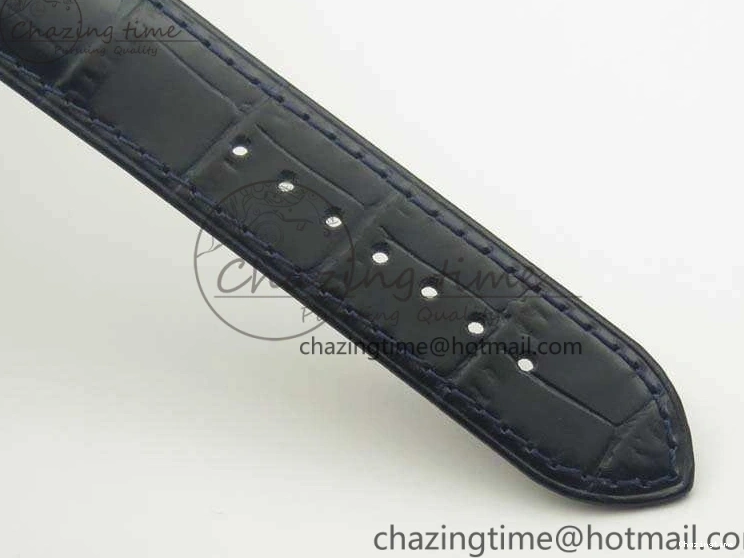 0106 Fashionable De Ville Prestige Real Power Reserve SS TW 1:1 Best Edition White Dial Blue Markers On Leather Strap A 8094